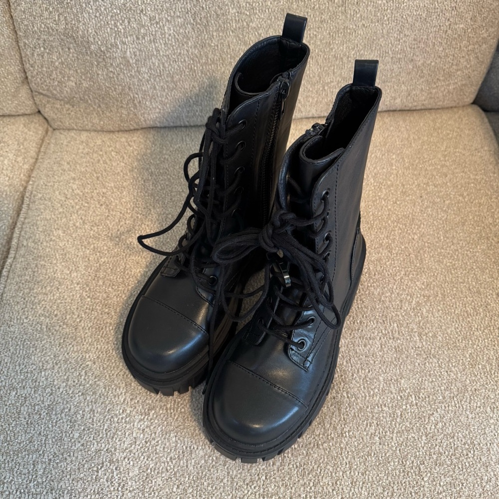 Current Mood Black Combat Boots